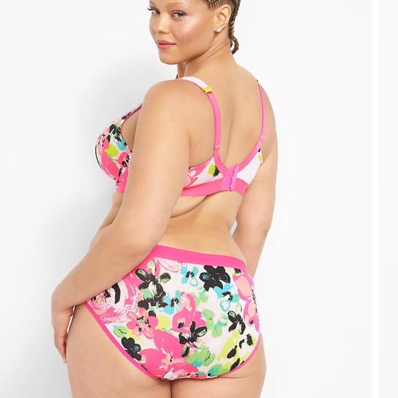 Cacique Lane Bryant Printed Boost Balconette Bra With Cutout Mini Floral 46F - Picture 10 of 10